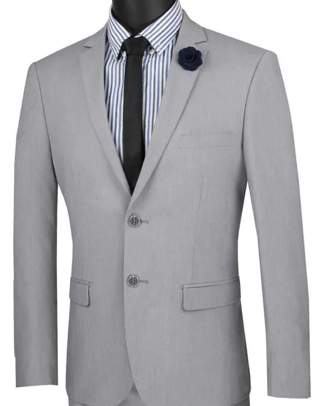 Ultra Slim Fit Stretch 2 Piece Suit Color Gray sold by Alberto Nardoni