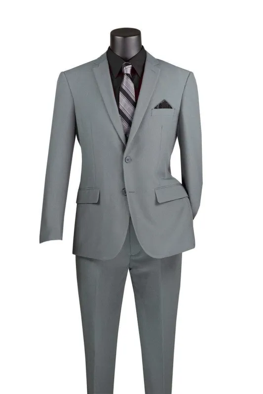 Slim Fit 2 Piece Suit Color Medium Grey sold by Alberto Nardoni