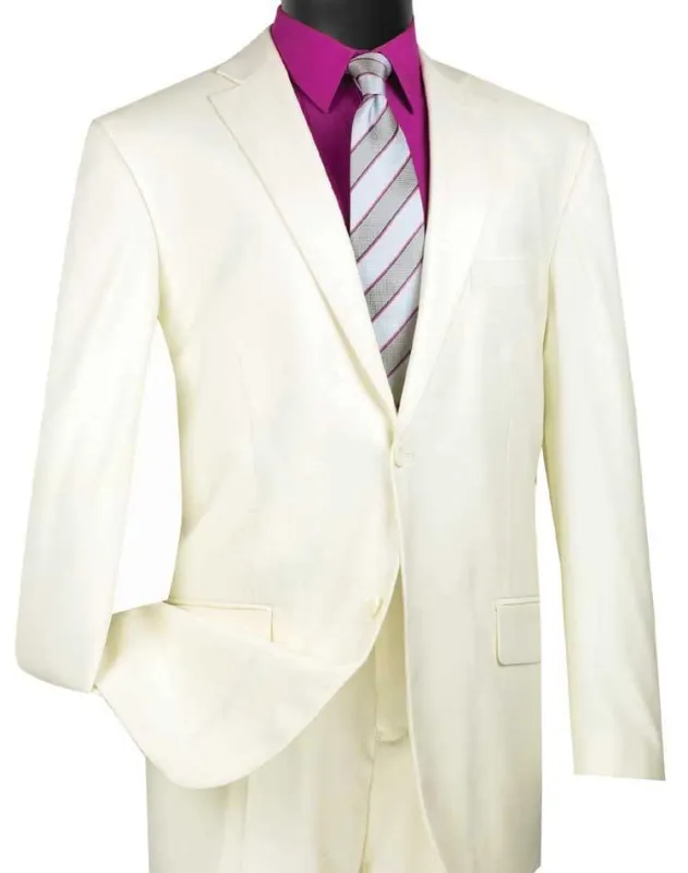 Executive Classic Fit Two Piece Suit Color Solid Ivory sold by Alberto Nardoni