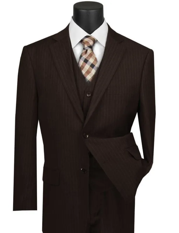 Classic Fit Tone on Tone Pinstripe Suit Color Brown sold by Alberto Nardoni