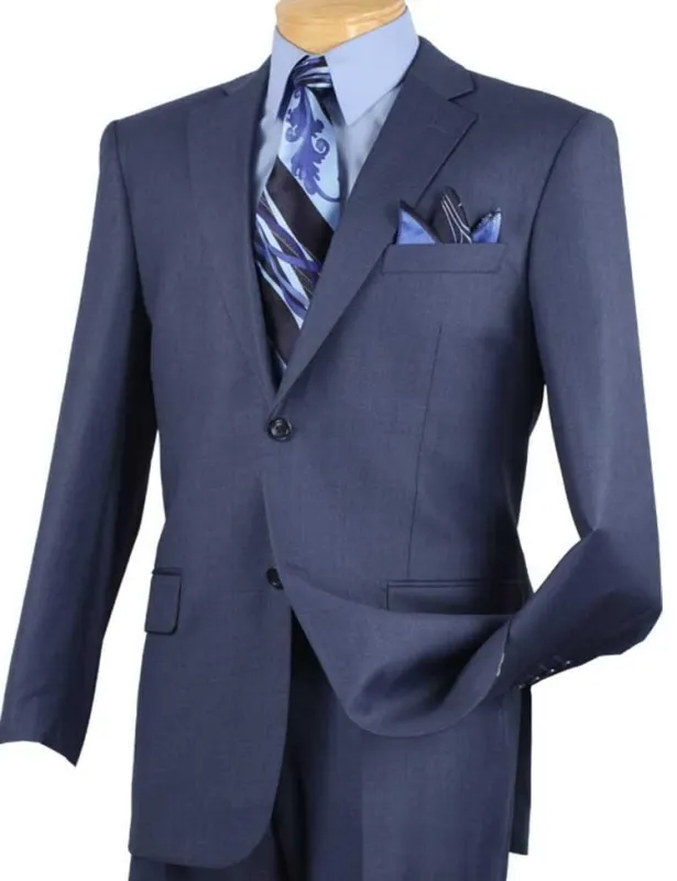 Classic Fit Sharkskin 2 Piece Suit Color Blue sold by Alberto Nardoni