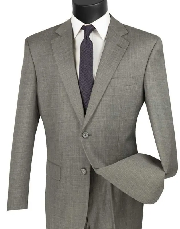 Classic Fit Sharkskin 2 Piece Suit Color Gray sold by Alberto Nardoni