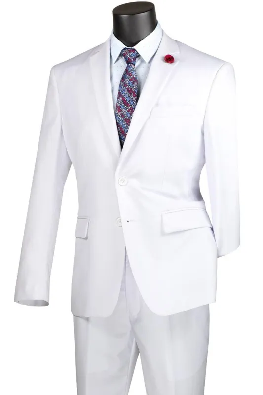 White Regular Fit Two Piece Suit sold by Alberto Nardoni