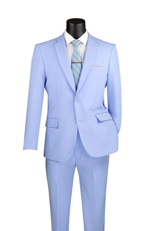 Light Blue Slim Fit 2 Piece Suit sold by Alberto Nardoni