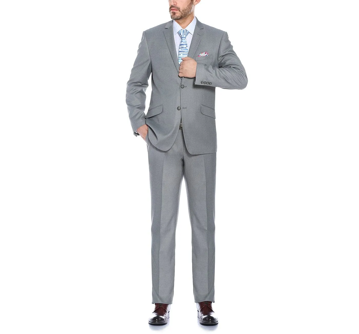 2110-2 Men's Slim Fit Solid Stretch 2-Piece Suit sold by Alberto Nardoni product image thumbnail 2