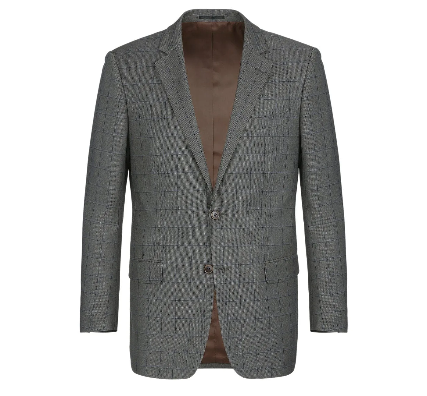 292-2 Men's Two Piece Classic Fit Windowpane Check Dress Suit sold by Alberto Nardoni product image thumbnail 3