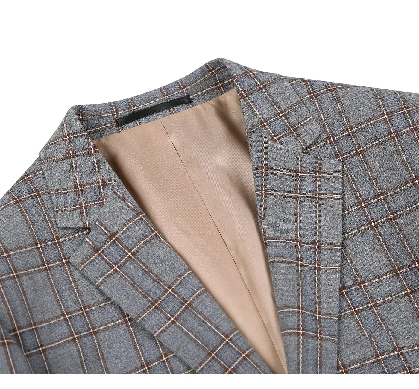 293-7 Men's Two Piece Slim Fit Stretch Windowpane Check Dress Suit sold by Alberto Nardoni product image thumbnail 3