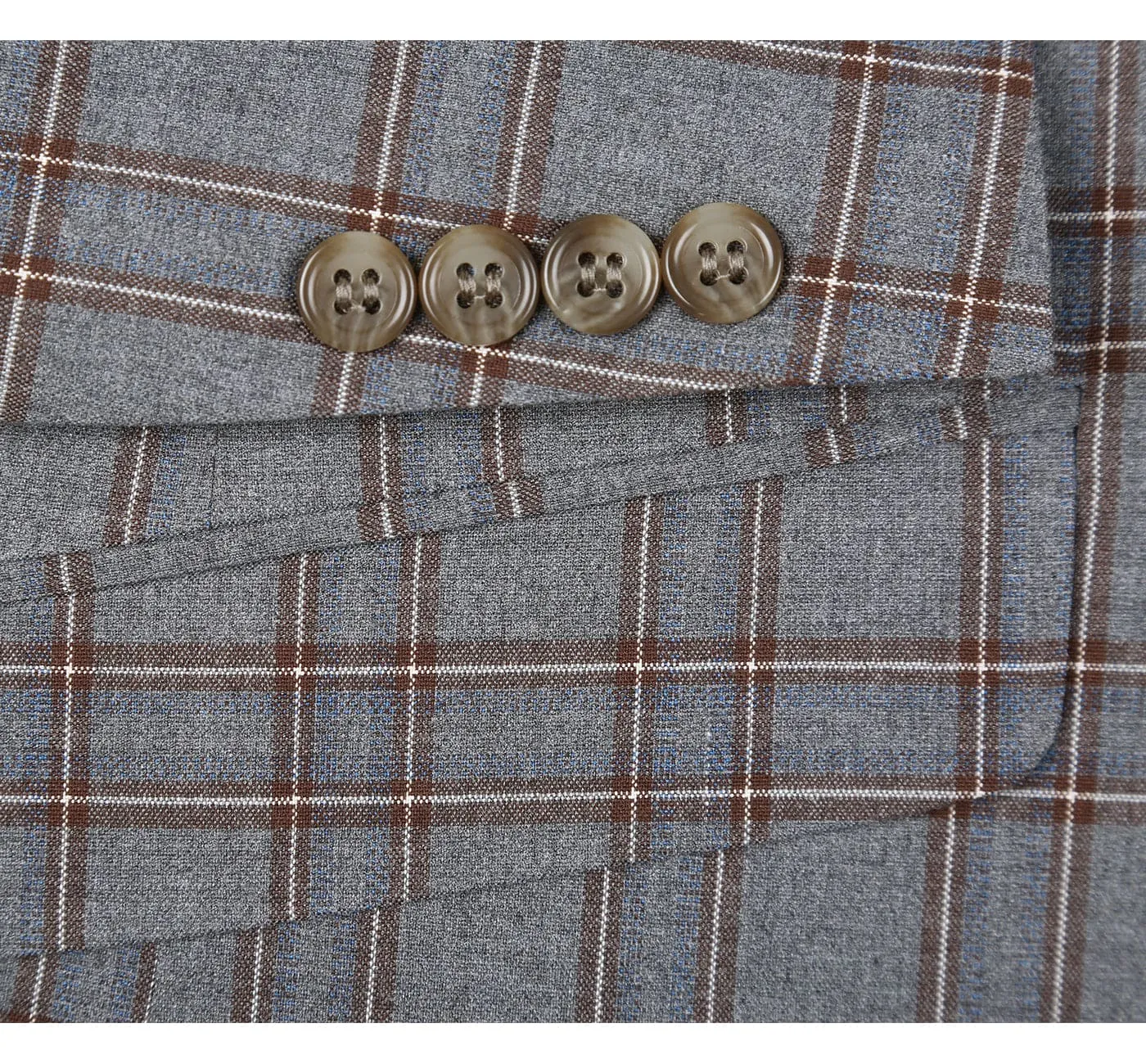 293-7 Men's Two Piece Slim Fit Stretch Windowpane Check Dress Suit sold by Alberto Nardoni product image thumbnail 5