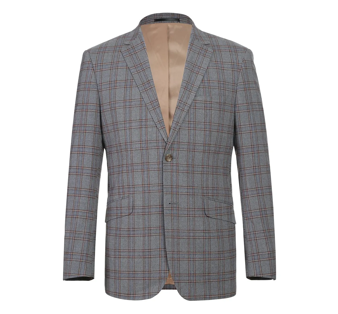 293-7 Men's Two Piece Slim Fit Stretch Windowpane Check Dress Suit sold by Alberto Nardoni product image thumbnail 2