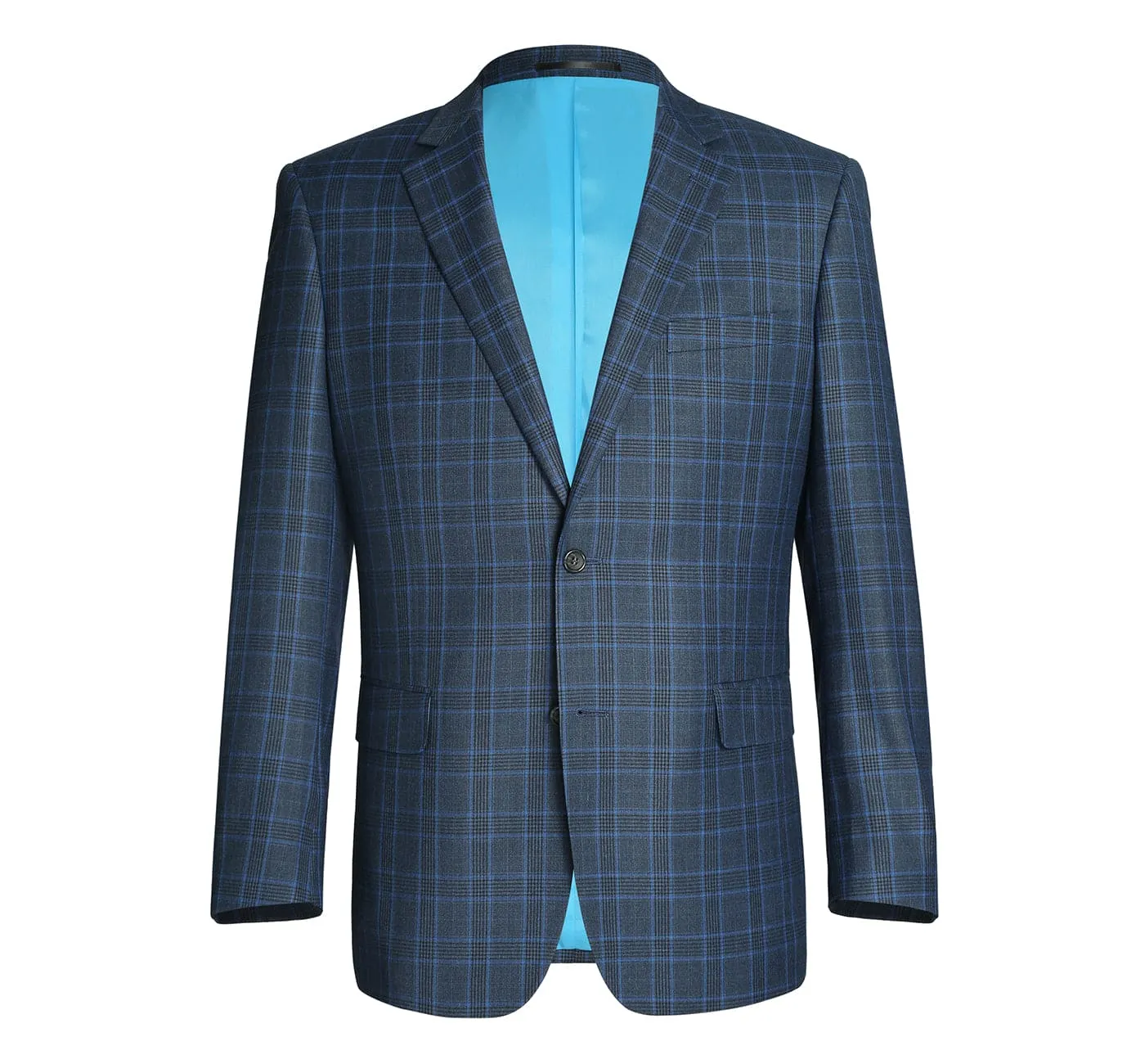 293-6 Men's Two Piece Classic Fit Windowpane Check Dress Suit sold by Alberto Nardoni product image thumbnail 2