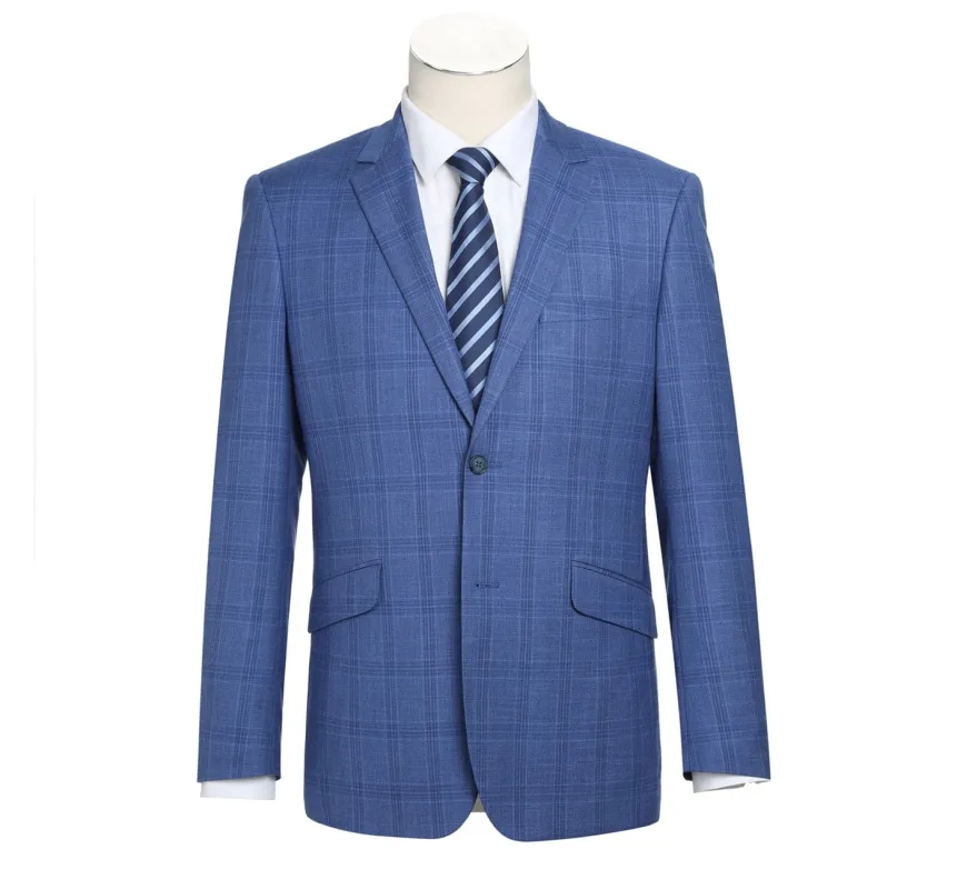 293-10 Men's 2-Piece Slim Fit Windowpane Check Dress Stretch Suit sold by Alberto Nardoni