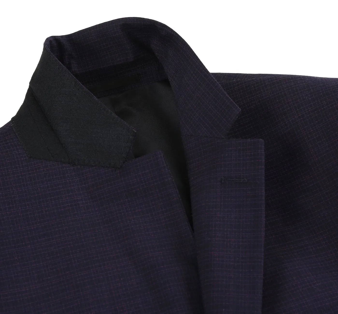 293-13 Men's Classic Fit Single Breasted Black Micro Check Notch Lapel Suits sold by Alberto Nardoni product image thumbnail 5