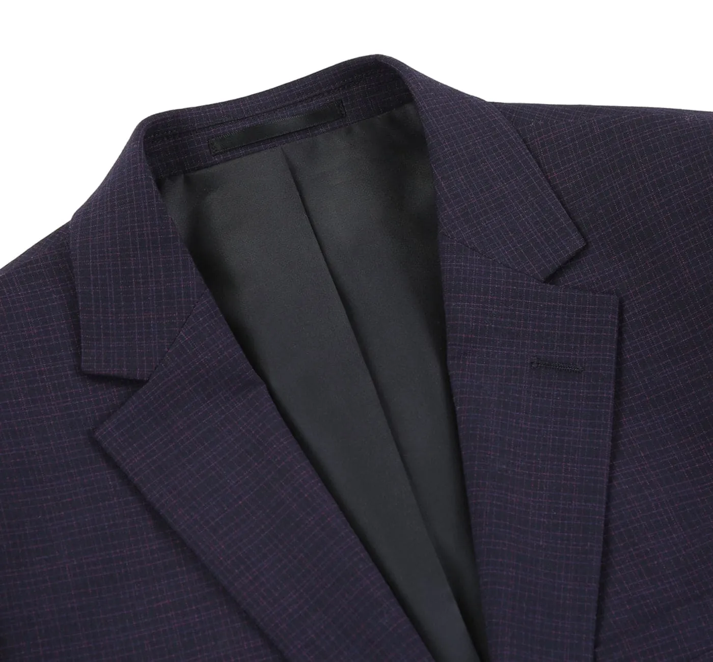 293-13 Men's Classic Fit Single Breasted Black Micro Check Notch Lapel Suits sold by Alberto Nardoni product image thumbnail 4