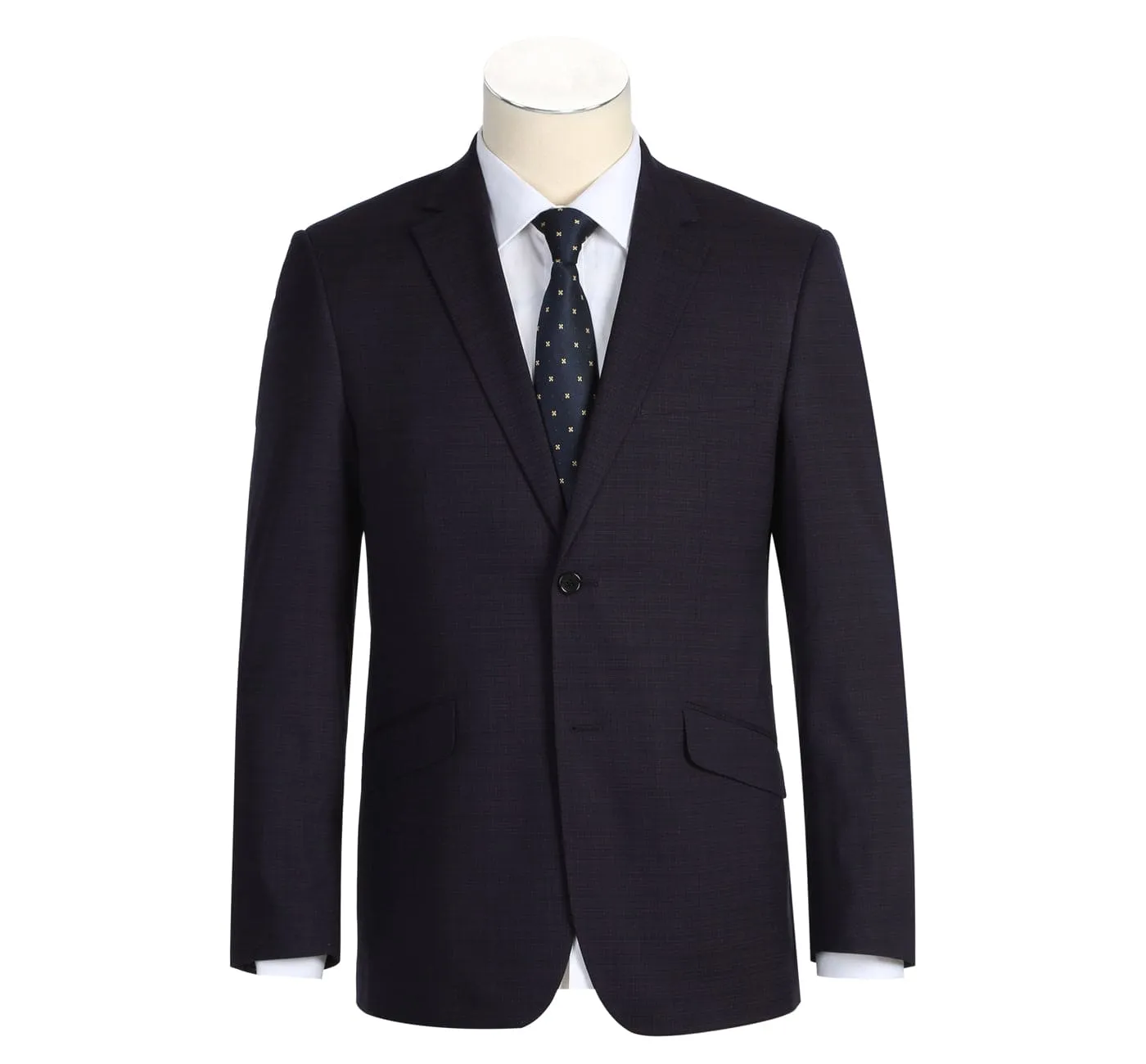 293-13 Men's Classic Fit Single Breasted Black Micro Check Notch Lapel Suits sold by Alberto Nardoni