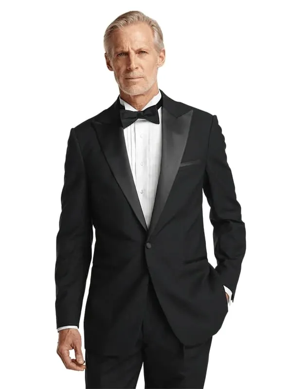 Mens Single Breasted Peak Lapel Tuxedo Jacket Black sold by Alberto Nardoni product image thumbnail 3