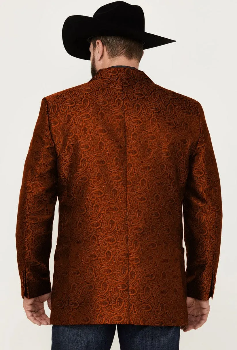 Western Blazer - Saco Vaquero para Hombre - Saco Vaquero Paisly Fabric in Color Rust sold by Alberto Nardoni product image thumbnail 3