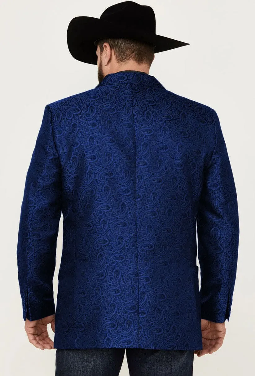 Western Blazer - Saco Vaquero para Hombre - Saco Vaquero Paisly Fabric in Color Navy sold by Alberto Nardoni product image thumbnail 3