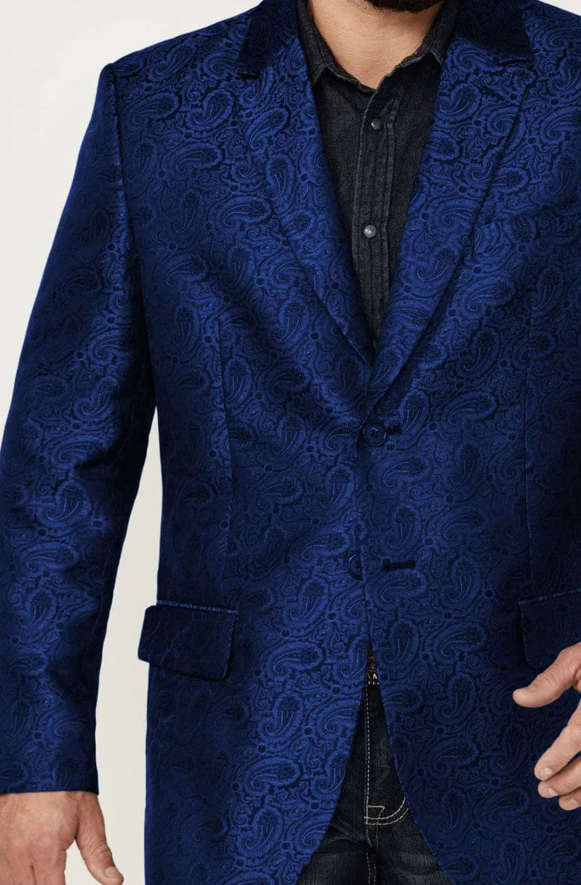 Western Blazer - Saco Vaquero para Hombre - Saco Vaquero Paisly Fabric in Color Navy sold by Alberto Nardoni product image thumbnail 4