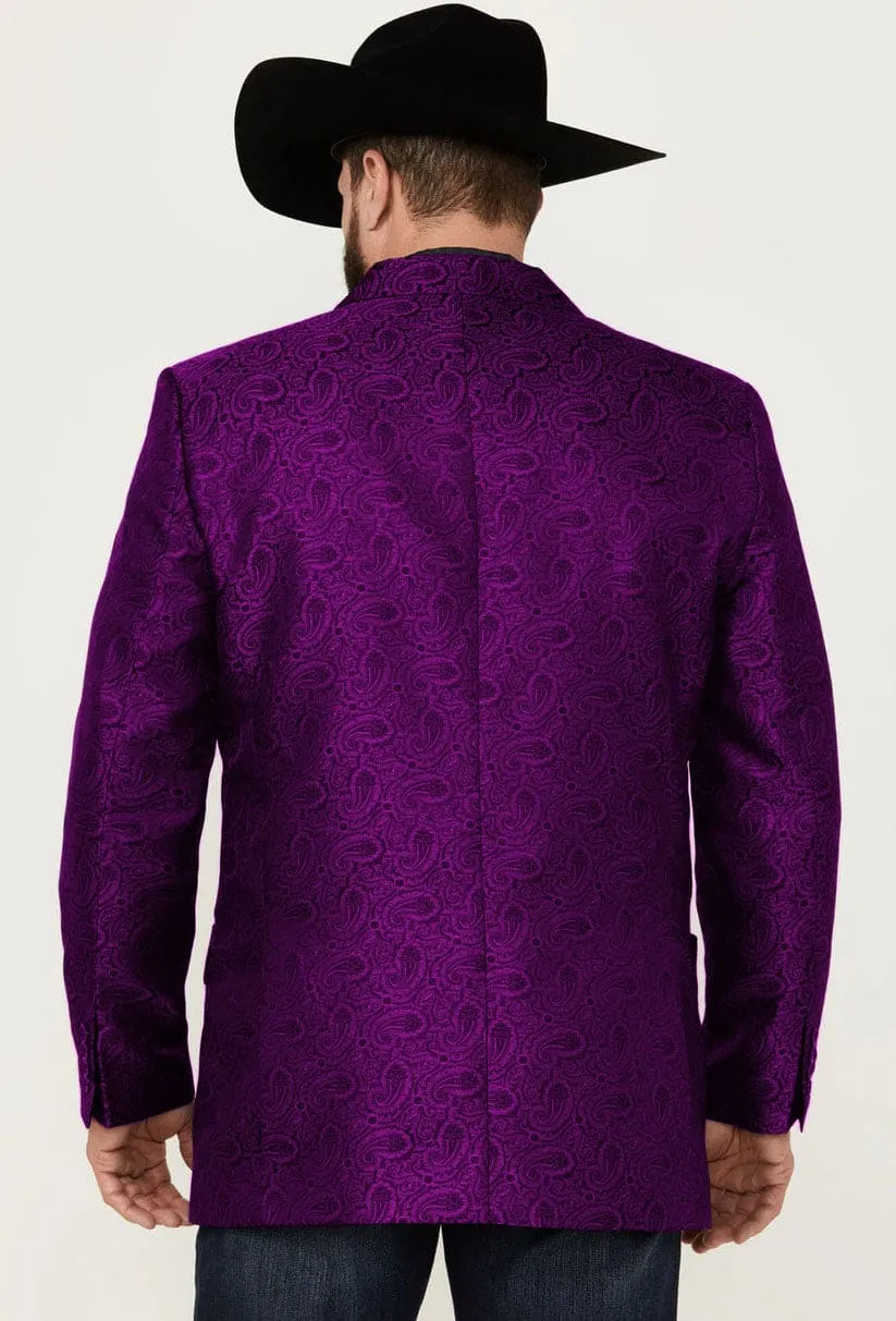 Western Blazer - Saco Vaquero para Hombre - Saco Vaquero Paisly Fabric in Color Purple sold by Alberto Nardoni product image thumbnail 3