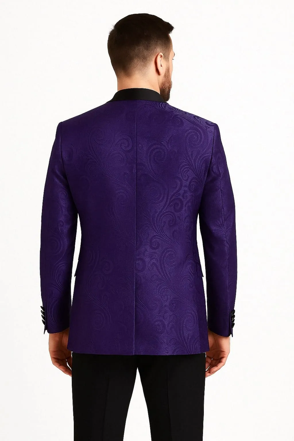 Mens Purple Paisley Pattern Blazer Jacket – Satin Finish sold by Alberto Nardoni product image thumbnail 2