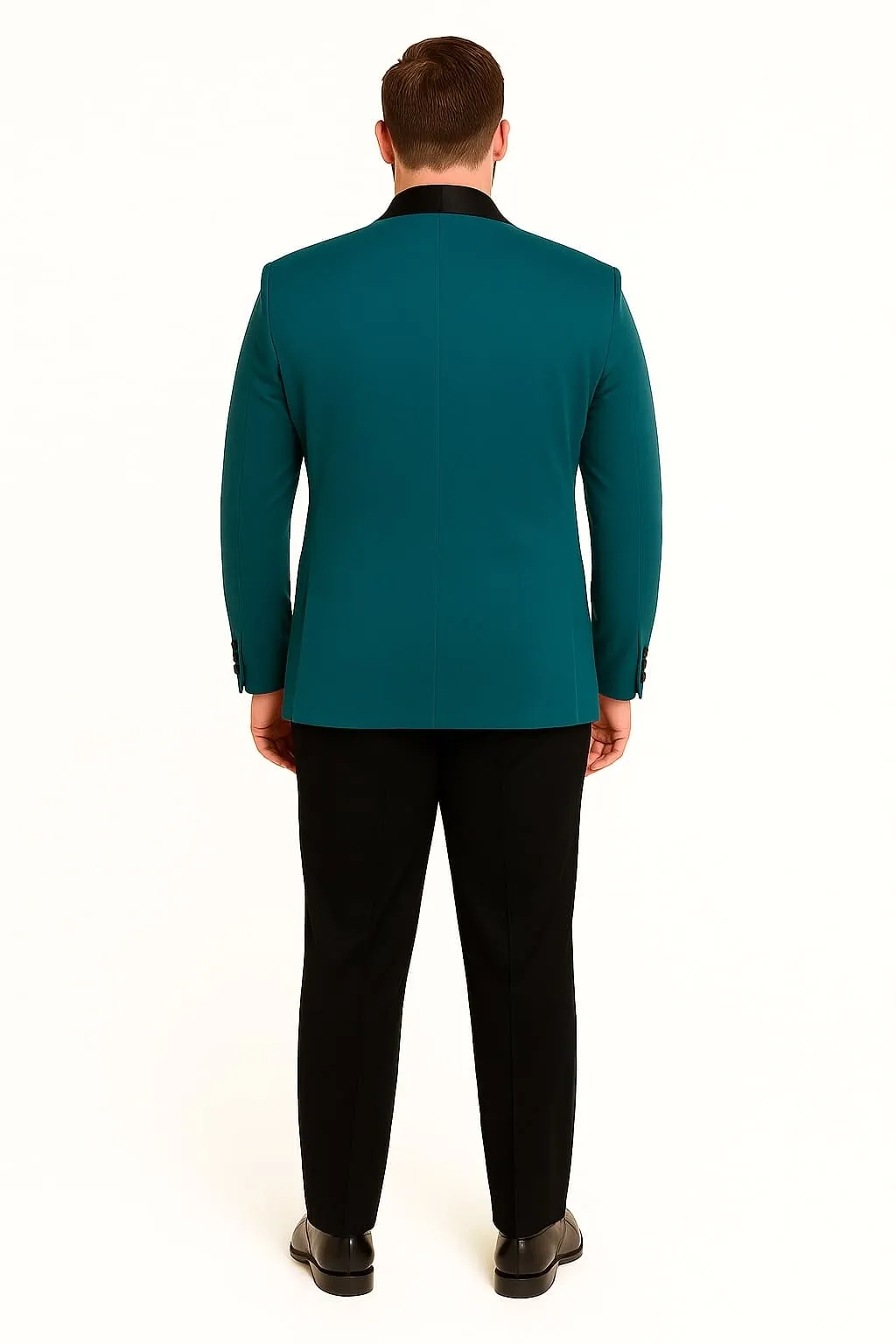 Teal Velvet Tuxedo for Men – One Button Black Satin Lapel Formal Suit with Bow Tie sold by Alberto Nardoni product image thumbnail 2