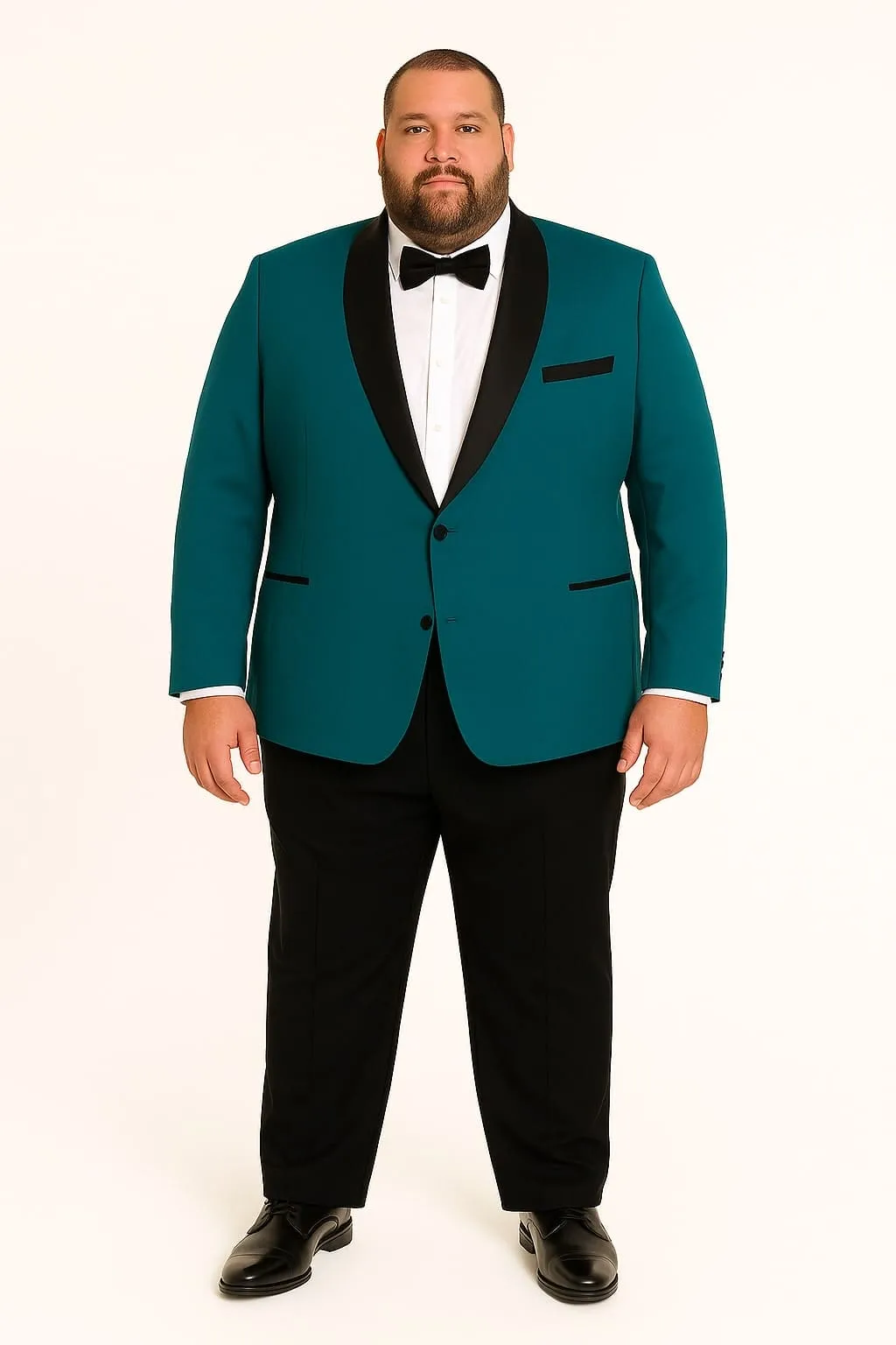 Teal Velvet Tuxedo for Men – One Button Black Satin Lapel Formal Suit with Bow Tie sold by Alberto Nardoni product image thumbnail 3