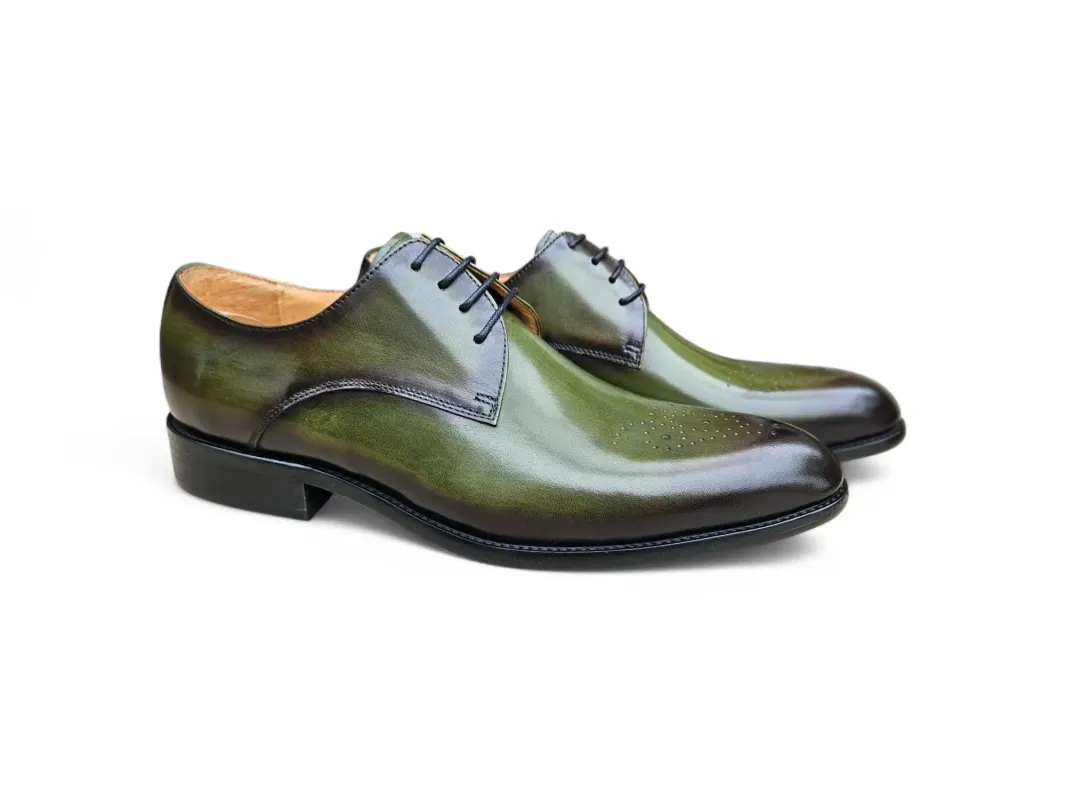 Mens Signature Burnished Leather Derby Shoes made by Alberto Nardoni