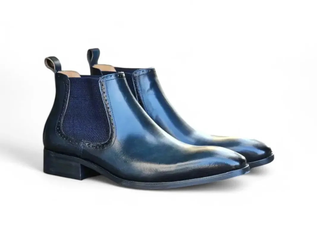 Menâ€™s Hand-Burnished Leather Chelsea Boots sold by Alberto Nardoni