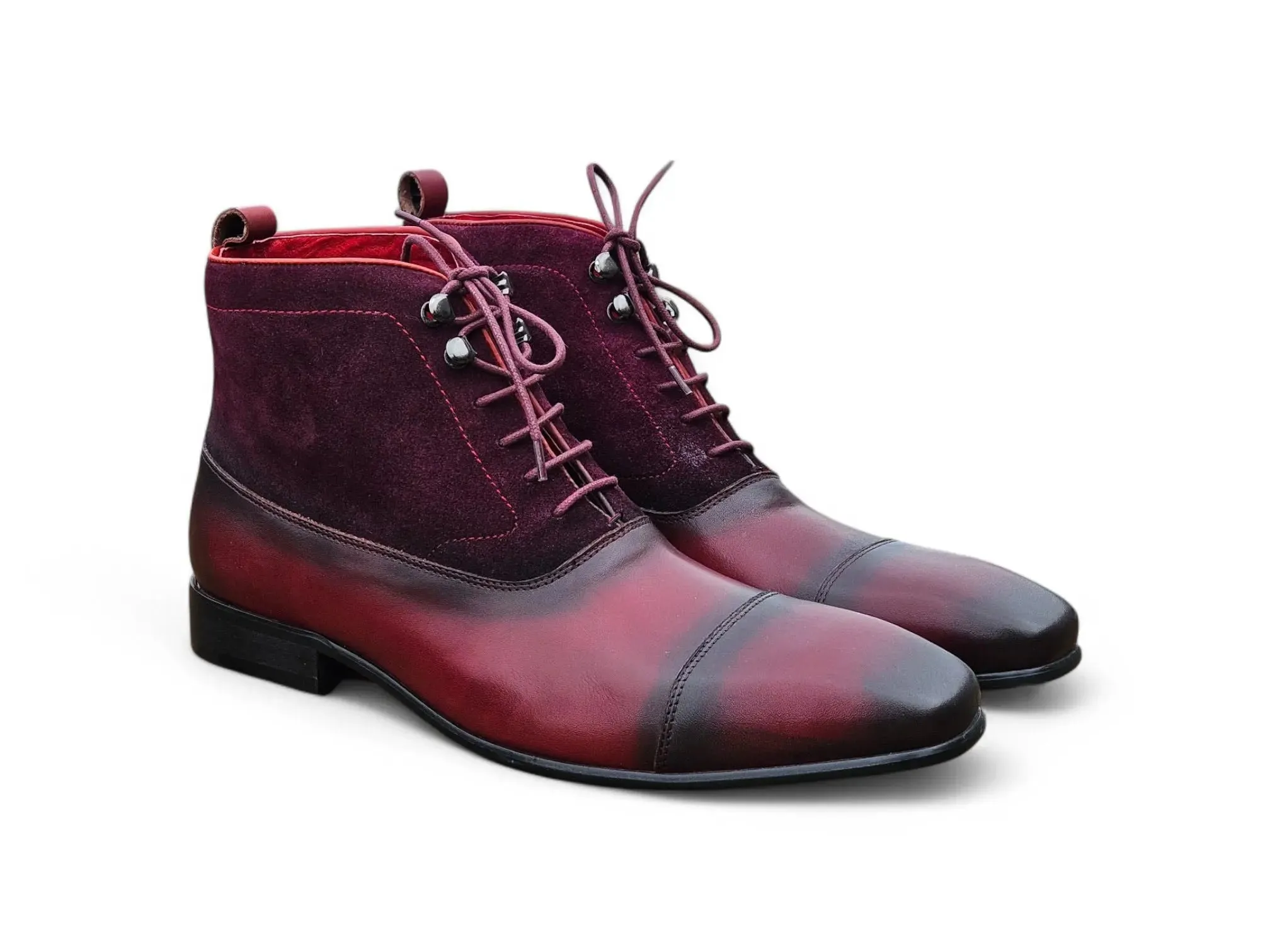 Men’s Mixed Media Suede Lace-Up Boots sold by Alberto Nardoni