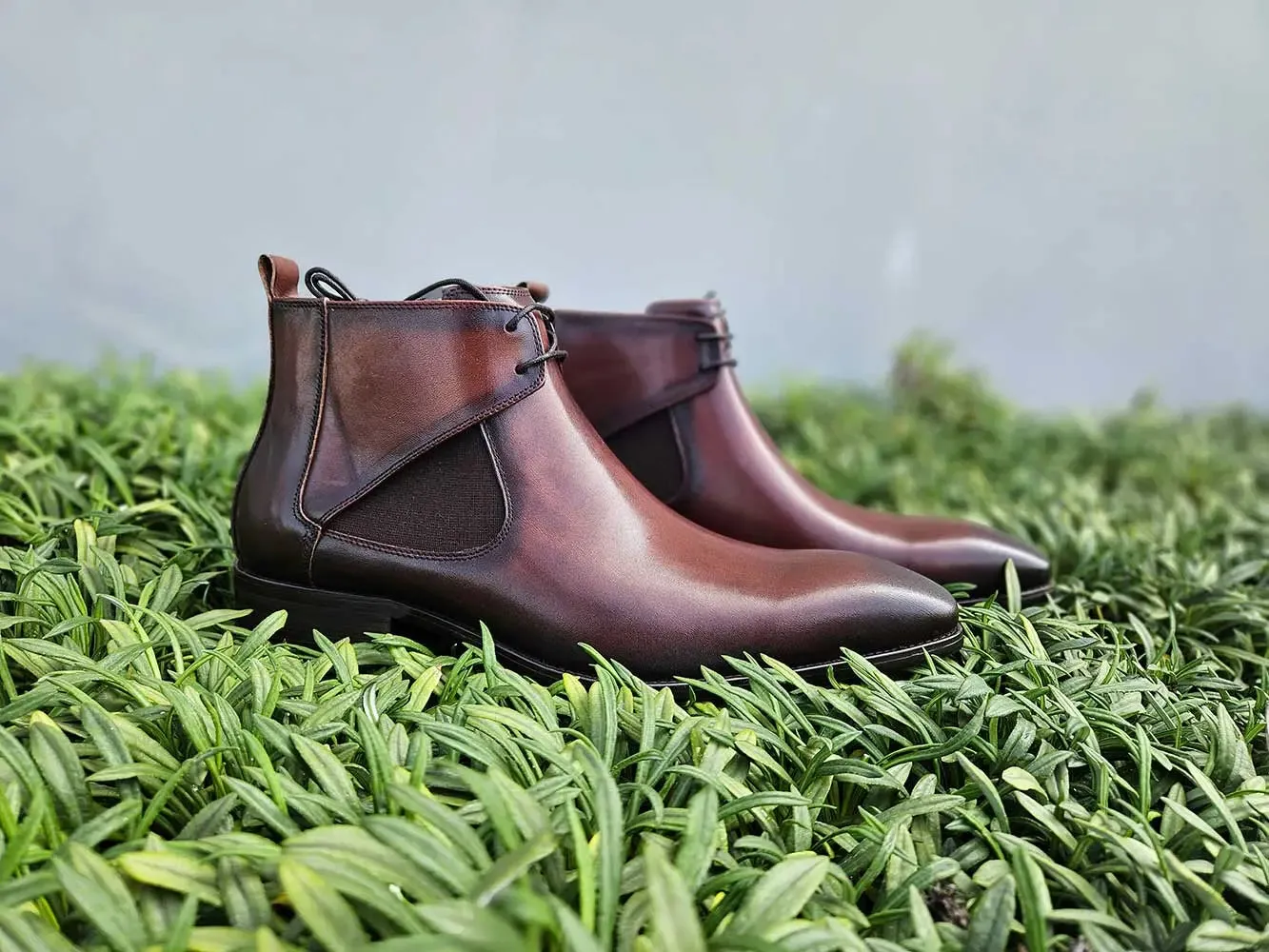 Men’s Hand-Burnished Calfskin Leather Lace-Up Boots sold by Alberto Nardoni product image thumbnail 4