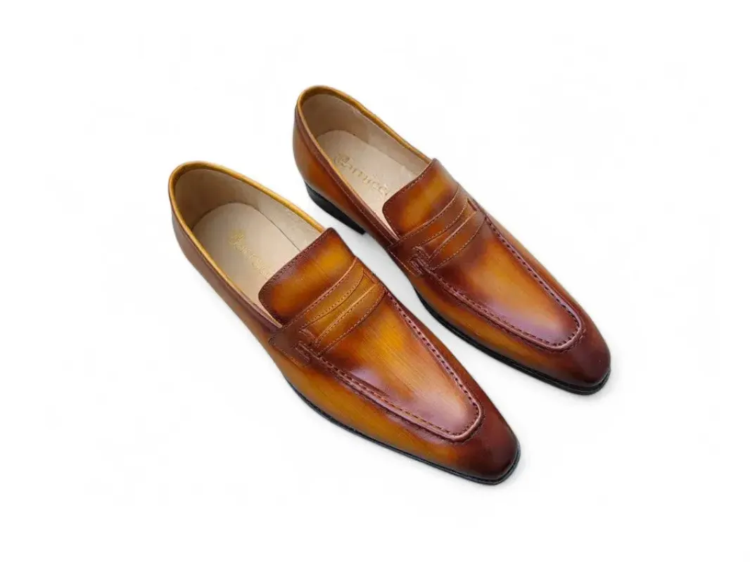 Men’s Classic Leather Penny Loafers – Signature Style sold by Alberto Nardoni