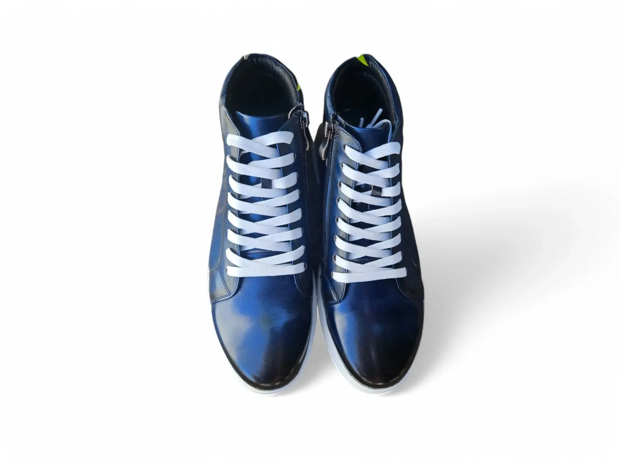 Mens High-Top Leather Sneakers with Side Zipper sold by Alberto Nardoni product image thumbnail 3