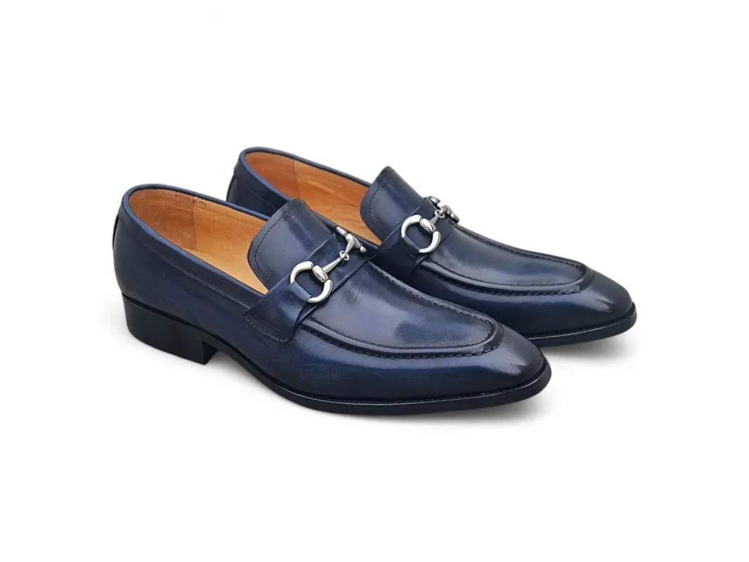 Carrucci Men’s Burnished Slip-On Loafer with Buckle Detail sold by Alberto Nardoni