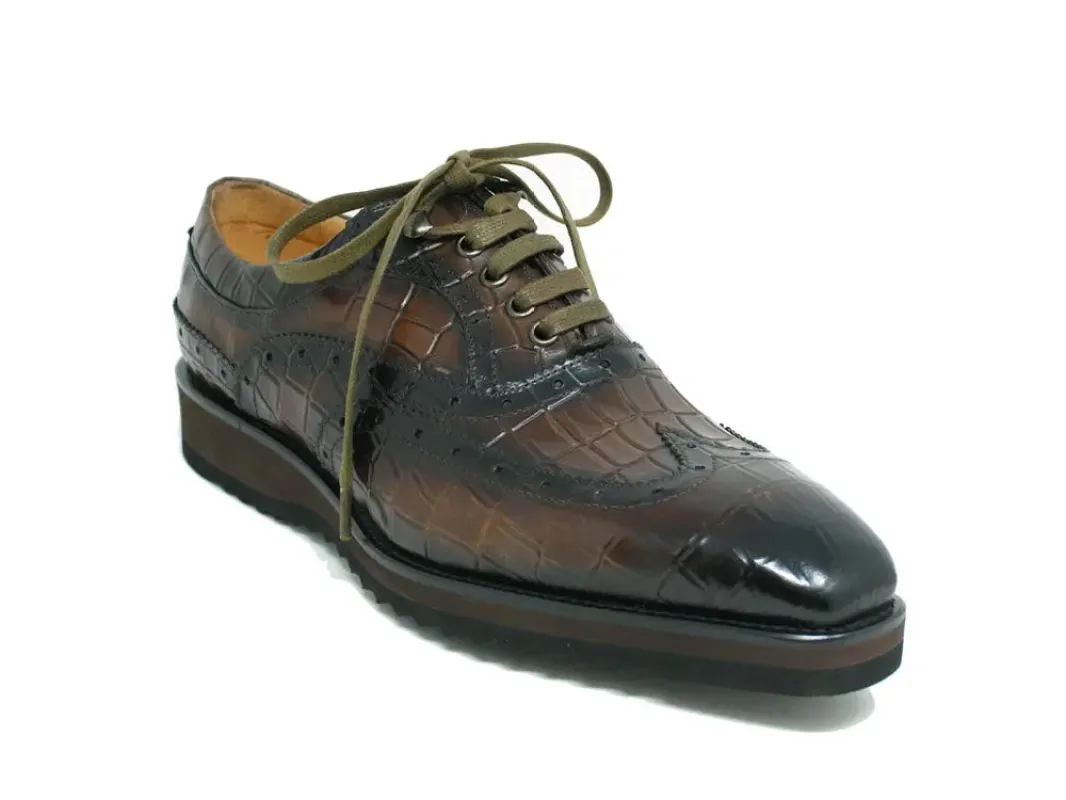 Men’s Embossed Patina Leather Oxford Shoes sold by Alberto Nardoni
