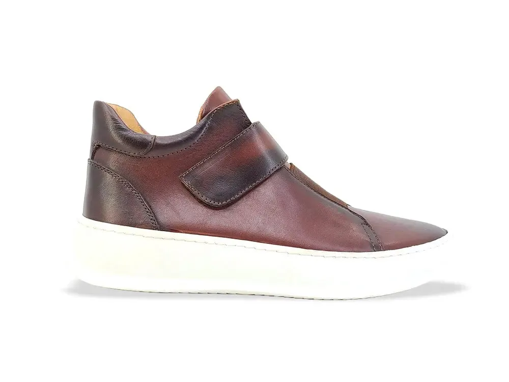 Burnished Leather Casual Mid-Top Sneaker for Men sold by Alberto Nardoni product image thumbnail 5