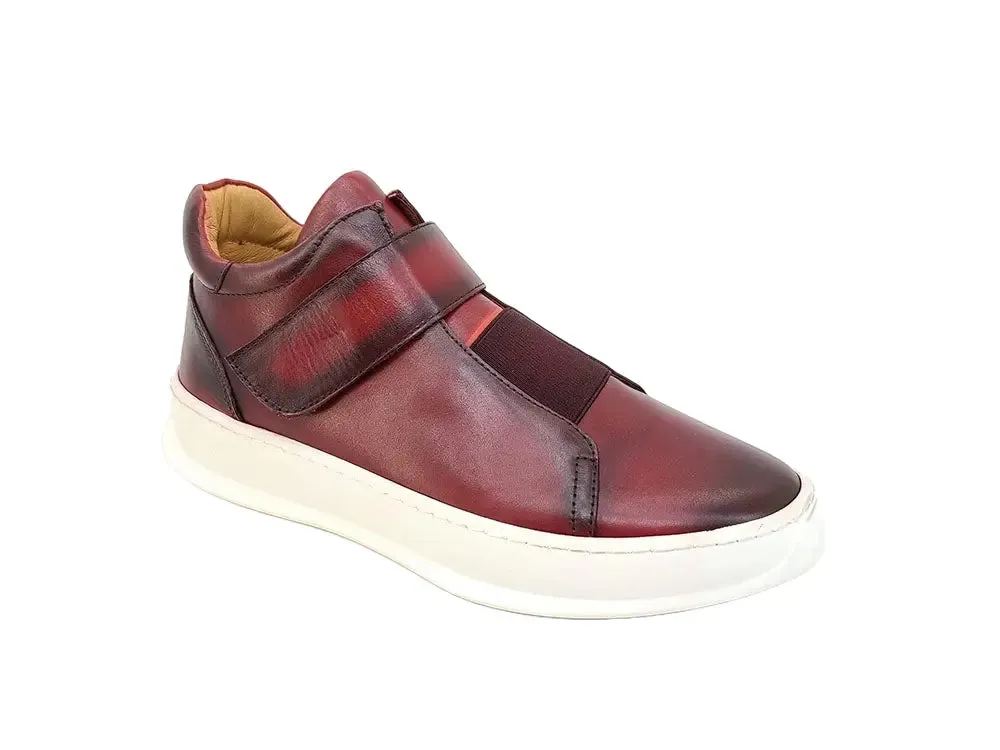 Burnished Leather Casual Mid-Top Sneaker for Men sold by Alberto Nardoni product image thumbnail 2