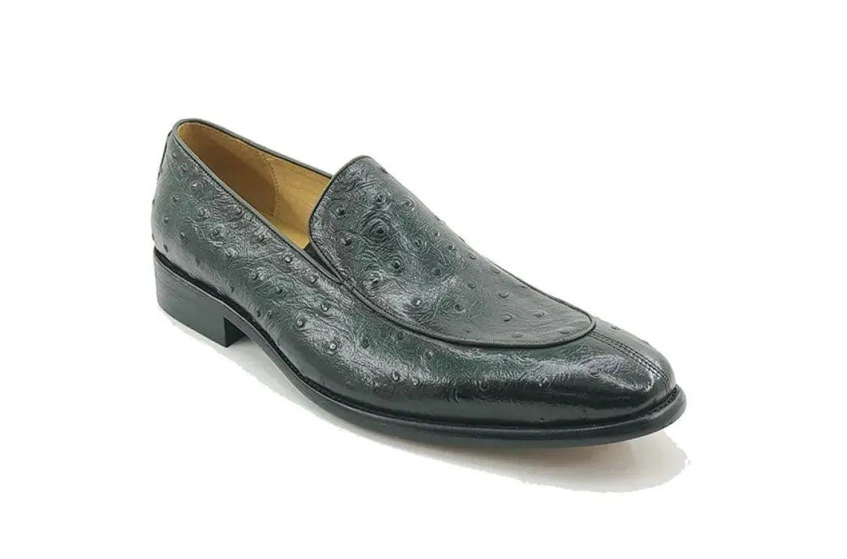 Carrucci Ostrich Texture Calfskin Slip-On Loafer sold by Alberto Nardoni
