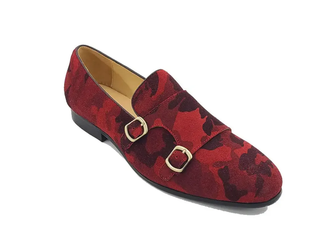 Men’s Camo Suede Double Monk Strap Loafers sold by Alberto Nardoni