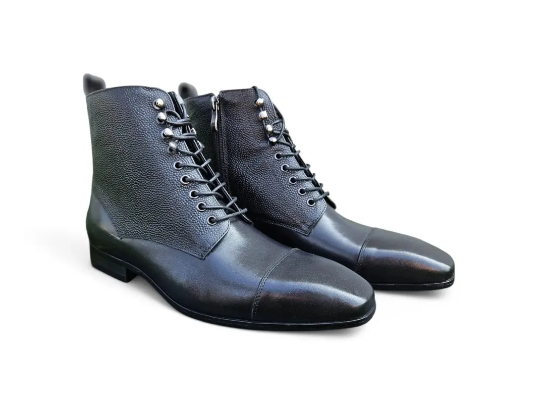 Brogue-Style Cap Toe Leather Boots for Men sold by Alberto Nardoni