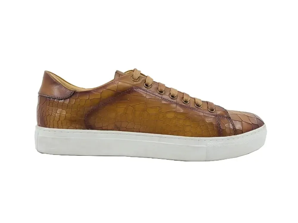 Mens Embossed Leather Casual Fashion Sneaker sold by Alberto Nardoni