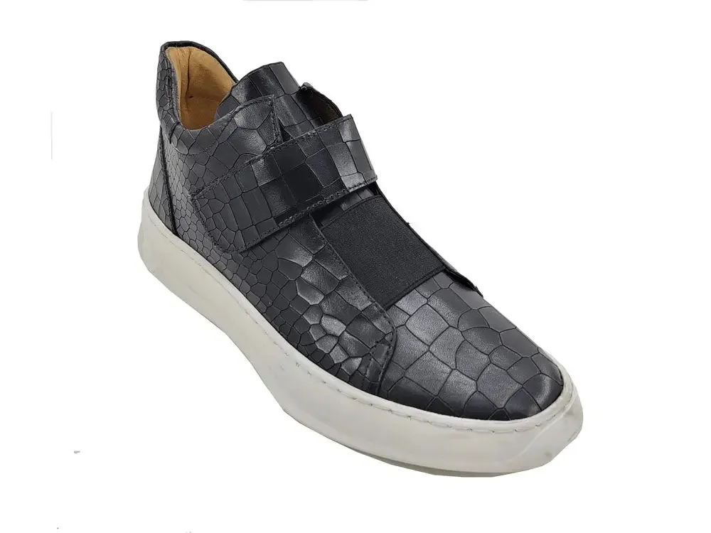 Mens Embossed Leather Mid-Top Sneakers sold by Alberto Nardoni product image thumbnail 4