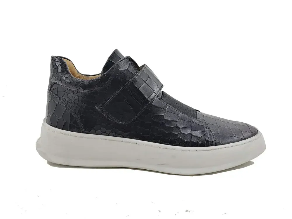 Mens Embossed Leather Mid-Top Sneakers sold by Alberto Nardoni product image thumbnail 2