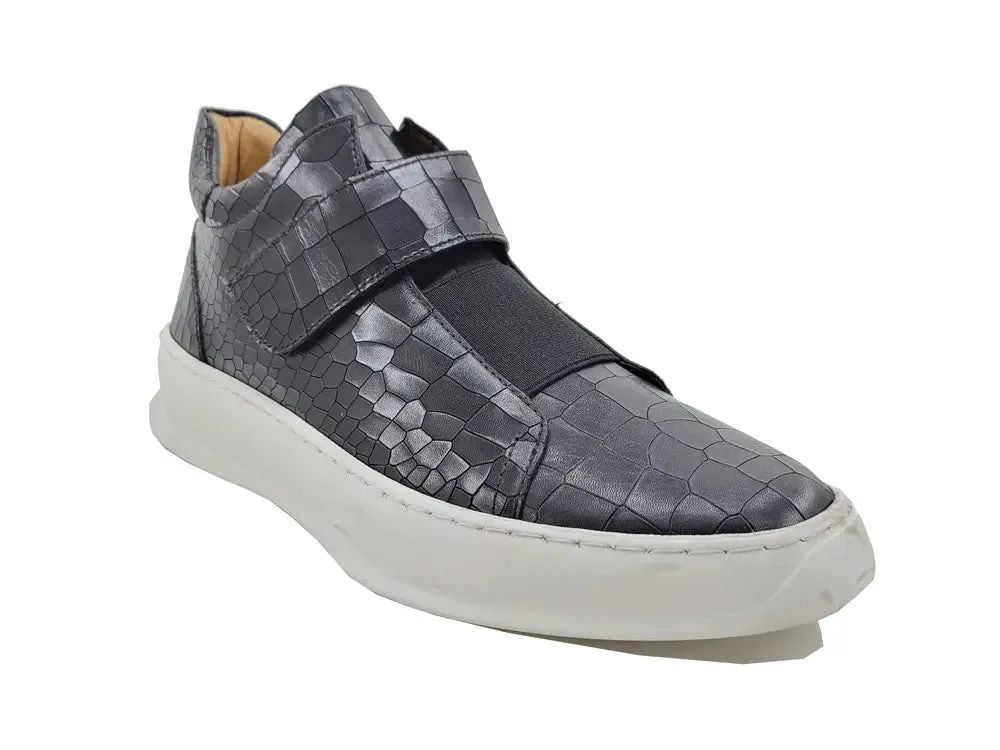 Mens Embossed Leather Mid-Top Sneakers sold by Alberto Nardoni product image thumbnail 5