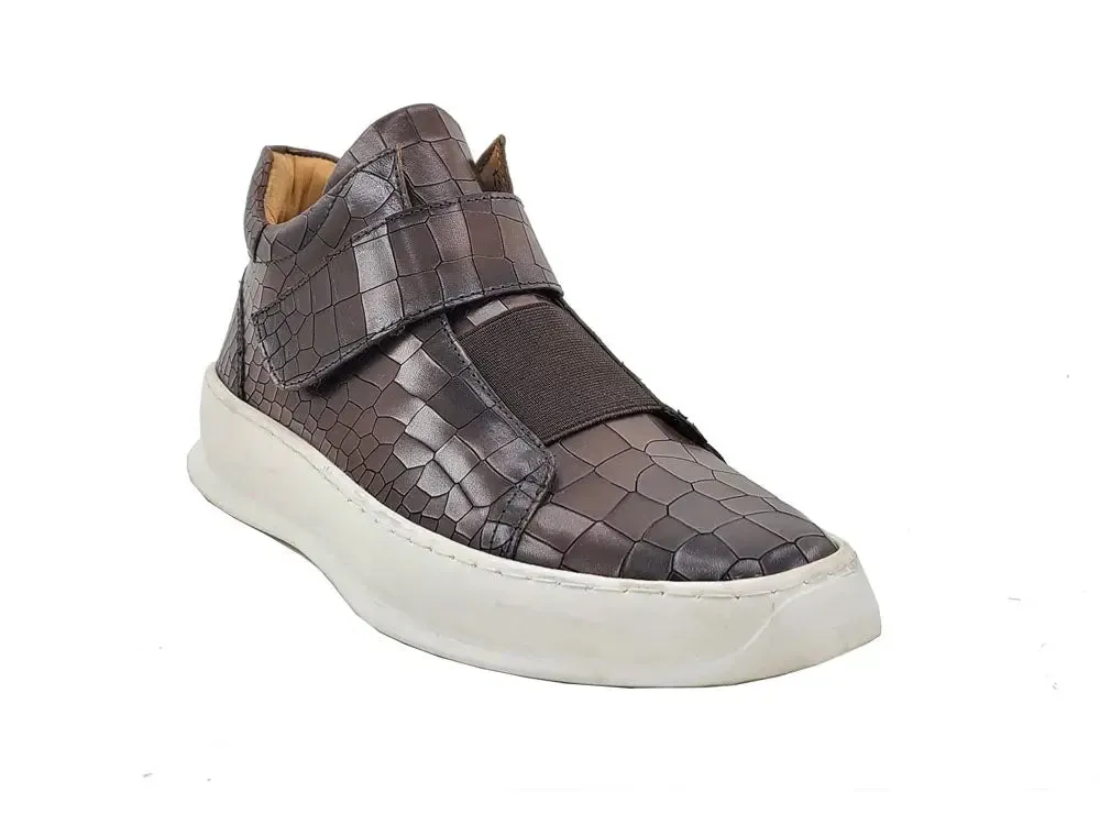 Mens Embossed Leather Mid-Top Sneakers sold by Alberto Nardoni product image thumbnail 3