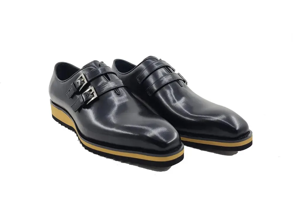 Men’s Wholecut Double Monk Shoe in Burnished Leather sold by Alberto Nardoni product image thumbnail 2