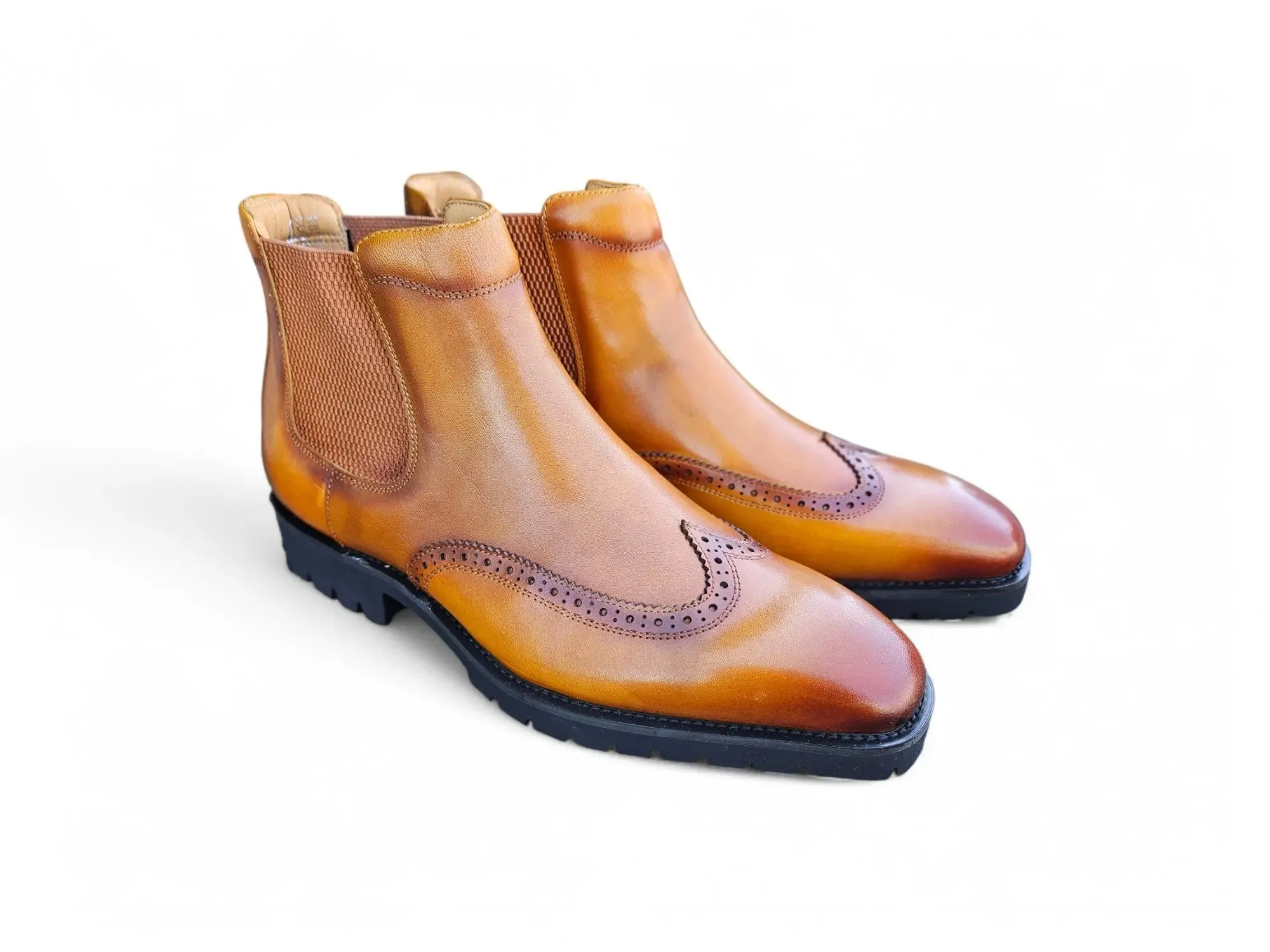 Men’s Lug Sole Wingtip Chelsea Boot sold by Alberto Nardoni