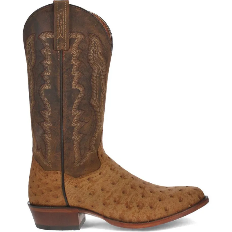 Dan Post Gehrig Men's Saddle Western Ostrich Boots made by Alberto Nardoni