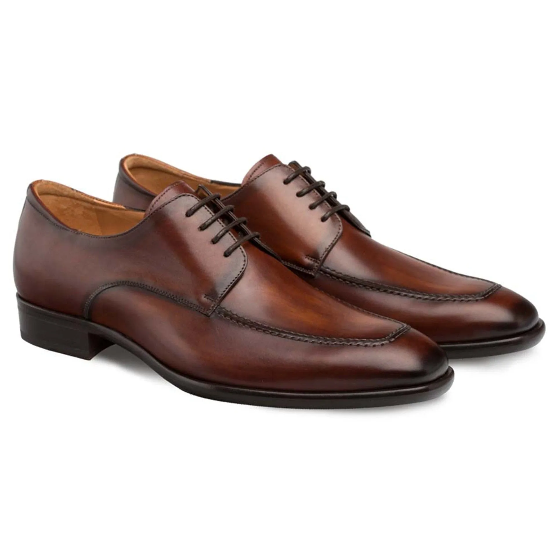 Men’s Mezlan Coventry Oxford in Dark Cognac – Premium Calfskin Apron Toe Dress Shoe, Made in Spain sold by Alberto Nardoni product image thumbnail 3
