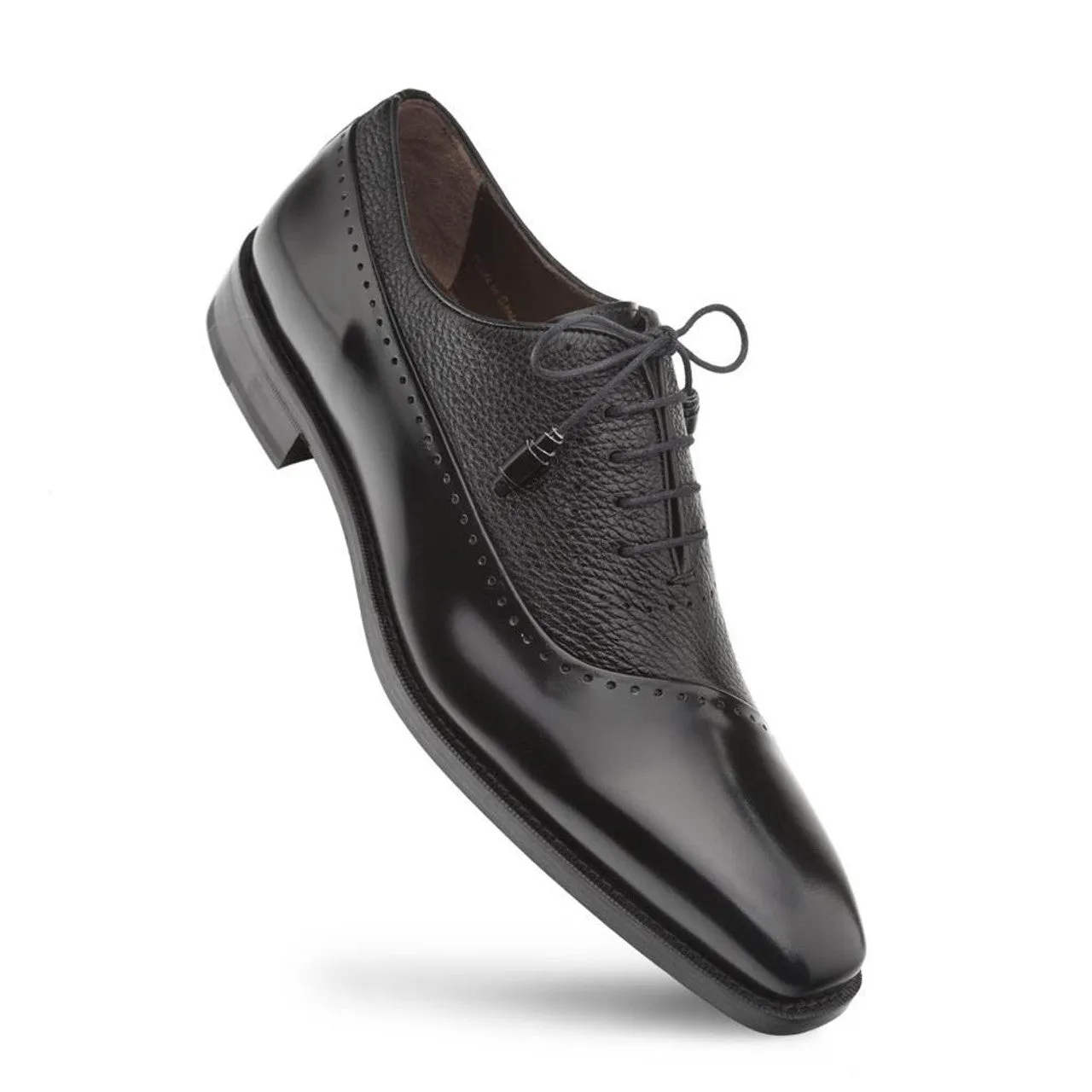 Mezlan Men’s Black Cordovan Calfskin & Deerskin Oxford – Premium Spanish Dress Shoes sold by Alberto Nardoni