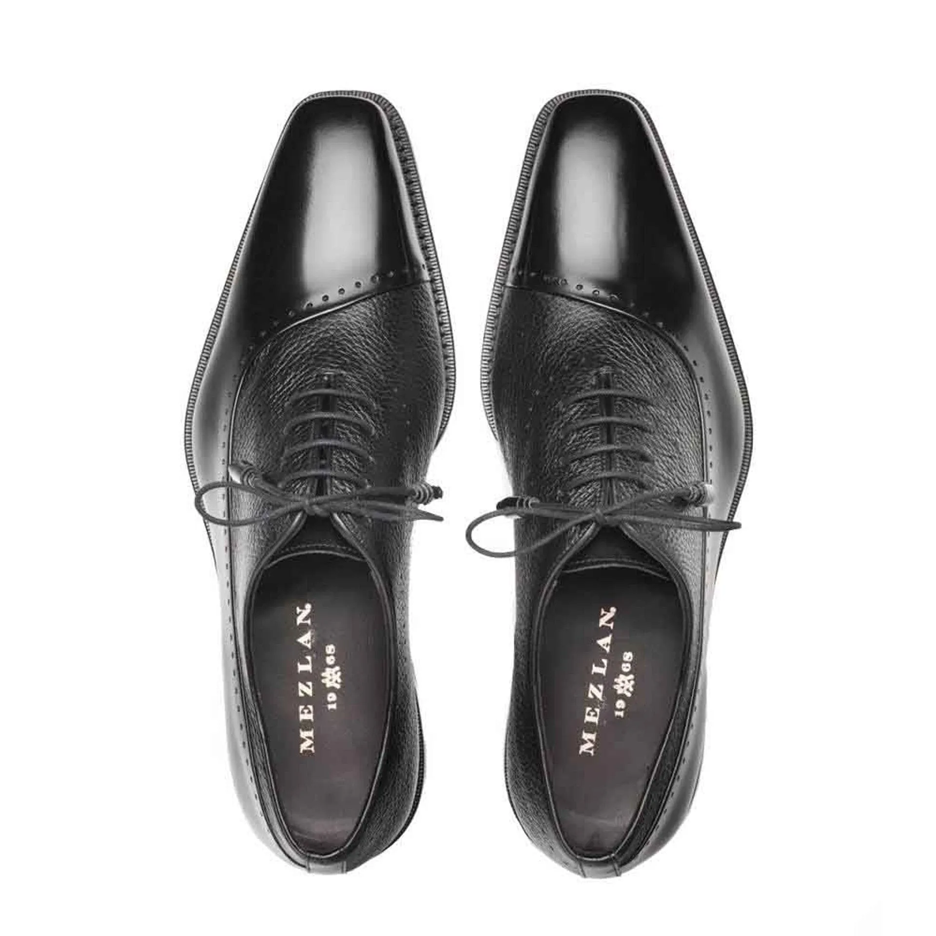 Mezlan Men’s Black Cordovan Calfskin & Deerskin Oxford – Premium Spanish Dress Shoes sold by Alberto Nardoni product image thumbnail 4